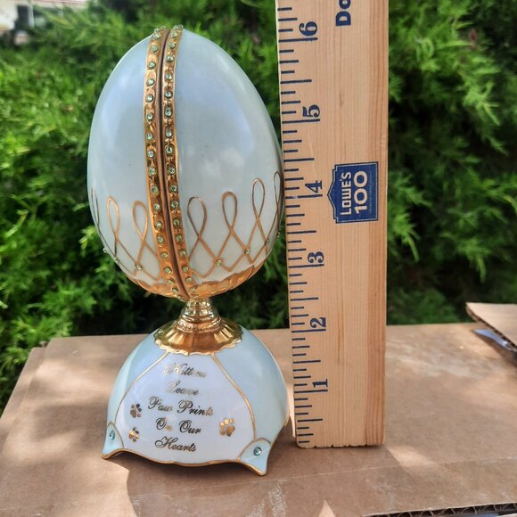 Kitten Dreams Musical Box Purr-fect Heirloom Porcelain Garden Glory Musical Egg - Picture 4 of 6